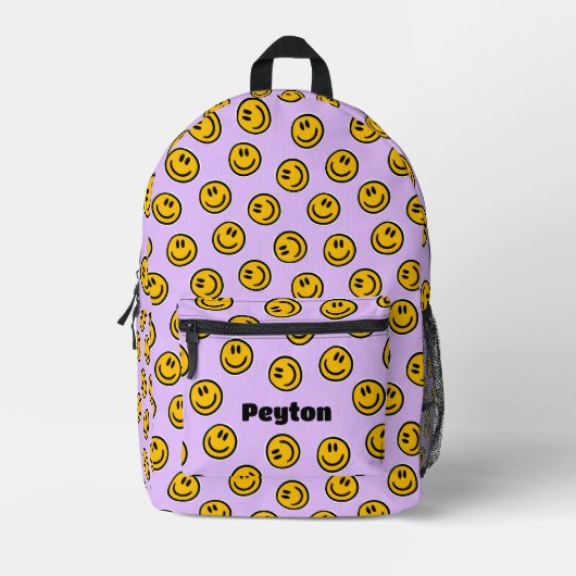 Preppy Ästhetik Smile Backpack Bedruckter Rucksack (Vorderseite)