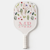 Preppy-Ästhetische Retro-Wildblumen Niedlich Monog Pickleball Schläger (Vorderseite)