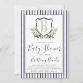 Preppy Baby Boy Cotton Shower Einladung (Vorderseite)