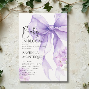 Preppy Baby in Bloom Flieder-Schleife Florale Baby Einladung