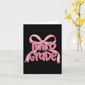 Preppy back to School 3rd Grade rosa Coquette Bow Karte (Gelbe Blume)