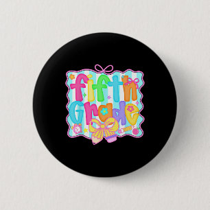 Preppy Back To School 5. Klasse Coquette Schleife Button
