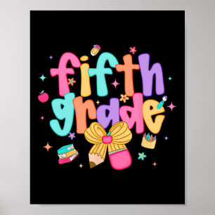 Preppy Back To School 5. Klasse Coquette Schleife Poster