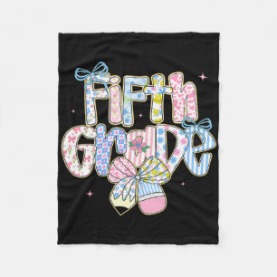Preppy Back To School Blumen 5. Klasse Coquette Gi Fleecedecke