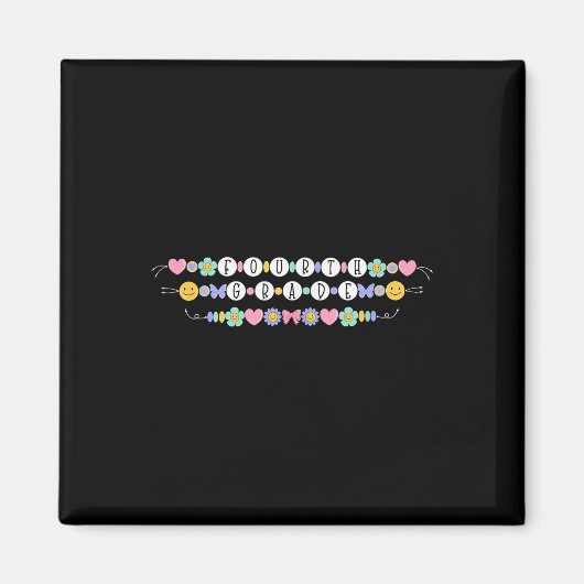 Preppy back to School Fourth Grade Bracelet Teache Magnet (Vorne)