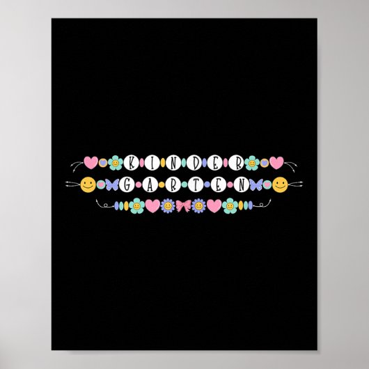 Preppy back to School Kindergarten Bracelet Teache Poster (Vorne)