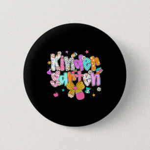 Preppy Back To School Kindergarten Coquette Bogen  Button