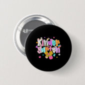 Preppy Back To School Kindergarten Coquette Bogen Button (Vorne & Hinten)