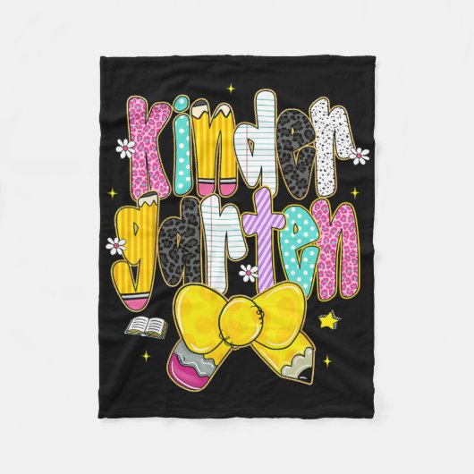 Preppy Back To School Kindergarten Coquette Bow Gi Fleecedecke (Vorderseite)