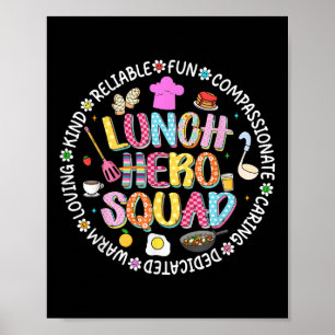Preppy back to School Mittagessen Lady Squad Cafet Poster