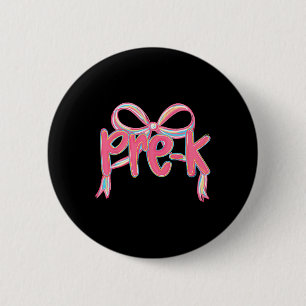 Preppy Back To School Pre-k Rosa Kokette Schleife Button