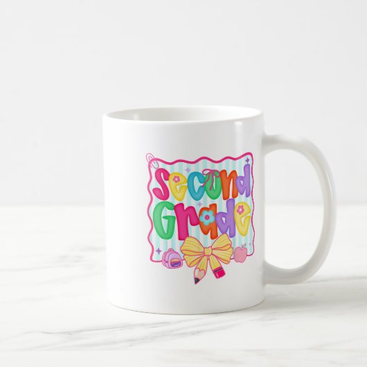 Preppy Back To School Schülerin 2. Klasse Coquette Kaffeetasse (Rechts)
