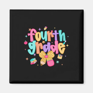 Preppy Back To School Schülerin 4. Klasse Coquette Magnet