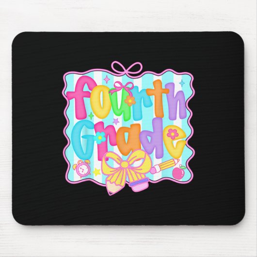 Preppy Back To School Schülerin 4. Klasse Coquette Mousepad (Vorne)