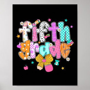 Preppy Back To School Schülerin 5. Klasse Coquette Poster