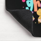 Preppy Back To School Schülerin mit Schleife Mädch Mousepad (Ecke)