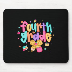 Preppy Back To School Schülerin mit Schleife Mädch Mousepad