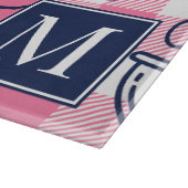Preppy Baking Pink Gingham Schneidebrett (Ecke)