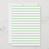 Preppy Bale Green White Gender Neutral Baby Dusche Einladung (Rückseite)