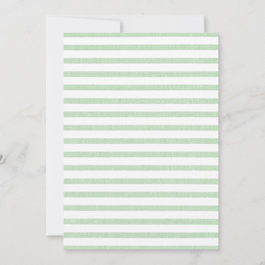 Preppy Bale Green White Gender Neutral Baby Dusche Einladung (Rückseite)