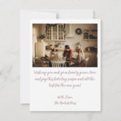 Preppy Ballet Monogram Foto Weihnachtskarte Mitteilungskarte (Rückseite)