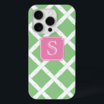 Preppy Bamboo Trellis Muster Apple grün und rosa Case-Mate iPhone Hülle<br><div class="desc">Smart Phone Design mit Bambus Trellis Muster. Hier in grün und weiß dargestellt, aber Sie können das Grün in jede gewollt Farbe ändern, indem Sie das Designwerkzeug eingeben und die Hintergrundfarbe ändern. Sie können auf das Design-Tool zugreifen, wo es steht "klicken (gestochen), um weiter anpassen" unter den Text-Anpassungsboxen. Du wirst...</div>