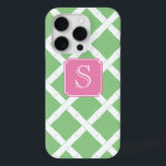 Preppy Bamboo Trellis Muster Apple grün und rosa Case-Mate iPhone Hülle<br><div class="desc">Smart Phone Design mit Bambus Trellis Muster. Hier in grün und weiß dargestellt, aber Sie können das Grün in jede gewollt Farbe ändern, indem Sie das Designwerkzeug eingeben und die Hintergrundfarbe ändern. Sie können auf das Design-Tool zugreifen, wo es steht "klicken (gestochen), um weiter anpassen" unter den Text-Anpassungsboxen. Du wirst...</div>