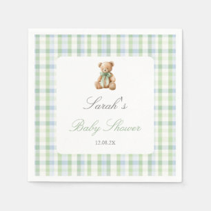Preppy-Bär-Baby-Party Junge Serviette