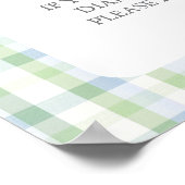 Preppy-Bär-Baby-Party-Junge-Windel-Raffle-Schild Poster (Ecke)
