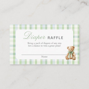 Preppy-Bär-Junge-Windeltaschen-Raffle-Karte Begleitkarte