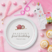 Preppy Baseball First Birthday Elegant Party Pappteller (Party)