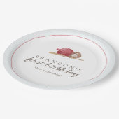 Preppy Baseball First Birthday Elegant Party Pappteller (Schrägansicht)