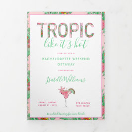 Preppy Beach Bachelorette Itinerary Dreifach Gefaltete Einladung