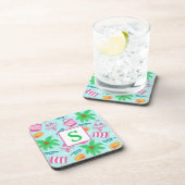 Preppy Beach Bikini Handtuch Palm Tree Handtuch In Getränkeuntersetzer (Rechte Seite)