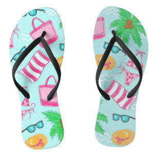 Preppy Beach Bikini Handtuchpalme Handtuch Badesandalen