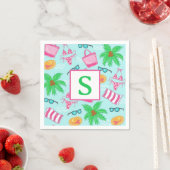 Preppy Beach Bikini Handtuchpalme Handtuch Monogra Serviette (Beispiel)