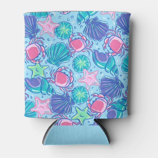 Preppy Beach Muschel Crab Dosenkühler (Vorderseite)