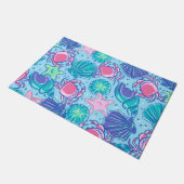 Preppy Beach Muschel Crab Fußmatte (Schrägansicht)