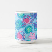 Preppy Beach Muschel Crab Kaffeetasse (Mittel)