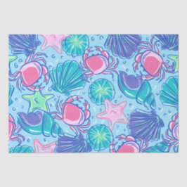 Preppy Beach Muschel Crab Seidenpapier