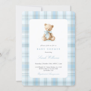 Preppy Bear Baby Shower Boy Einladung