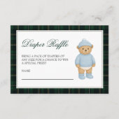 Preppy Bear Baby Shower Diaper Raffle Begleitkarte (Vorderseite)