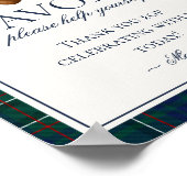 Preppy Bear Tartan Plaid Boy Party Favors Sign Poster (Ecke)