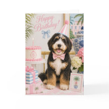 Preppy-Bernedoodle-Geburtstagskarte