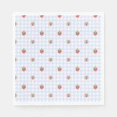 Preppy Berry First Birthday Watercolor Strawberrie Serviette (Vorderseite)