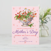Preppy Berry First Mother's Day Wild Strawberry Einladung (Stehend Vorderseite)