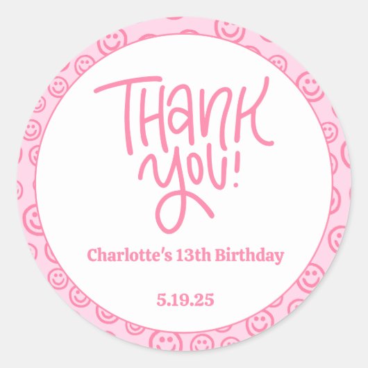 Preppy Birthday Danke, Sticker (Vorderseite)