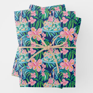 Preppy Birthday Wrapping Paper Geschenkpapier Set