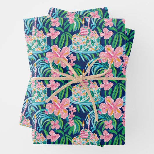 Preppy Birthday Wrapping Paper Geschenkpapier Set (Beispiel)