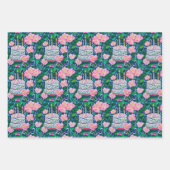 Preppy Birthday Wrapping Paper Geschenkpapier Set (Vorderseite 3)
